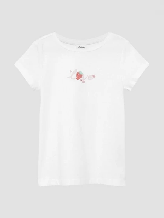 Foto van product T-shirt met A-vorm print s.Oliver wit