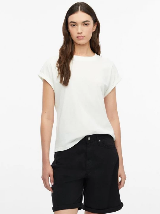 Foto van product T-shirt met afgezakte schouders en omgeslagen zoom s.Oliver crème