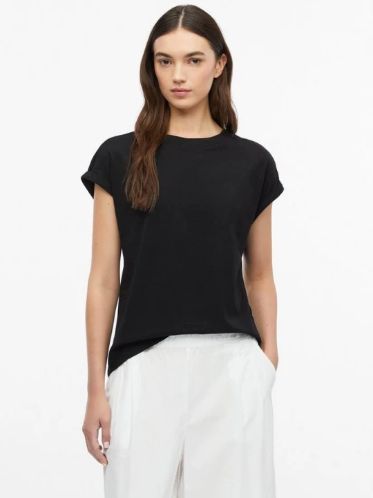 Foto van product T-shirt met afgezakte schouders en omgeslagen zoom s.Oliver zwart