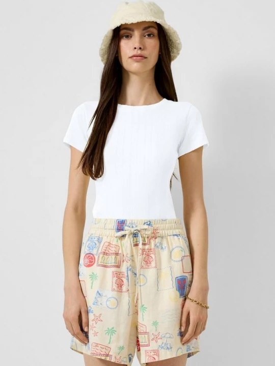 Foto van product T-shirt met ajourpatroon QS wit