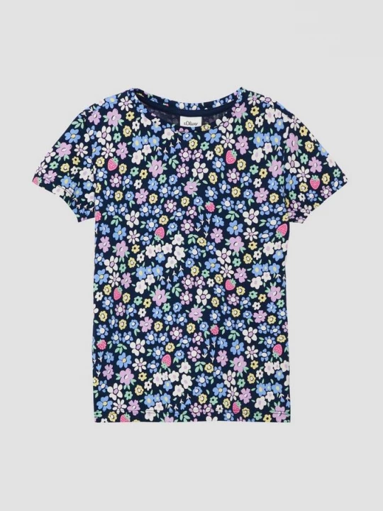 Foto van product T-shirt met all-over print in een losse pasvorm s.Oliver blauw