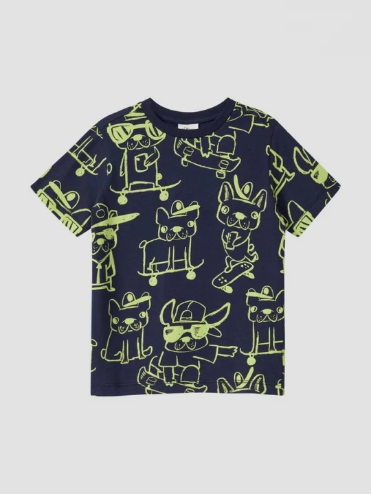 Foto van product T-shirt met all-over print s.Oliver blauw