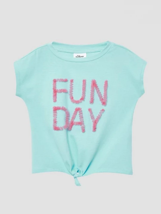 Foto van product T-shirt met applicatie en geknoopt detail s.Oliver