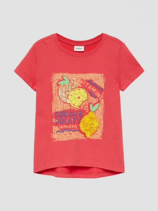 Foto van product T-shirt met artwork in een losse pasvorm s.Oliver rood