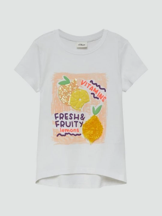 Foto van product T-shirt met artwork in een losse pasvorm s.Oliver wit