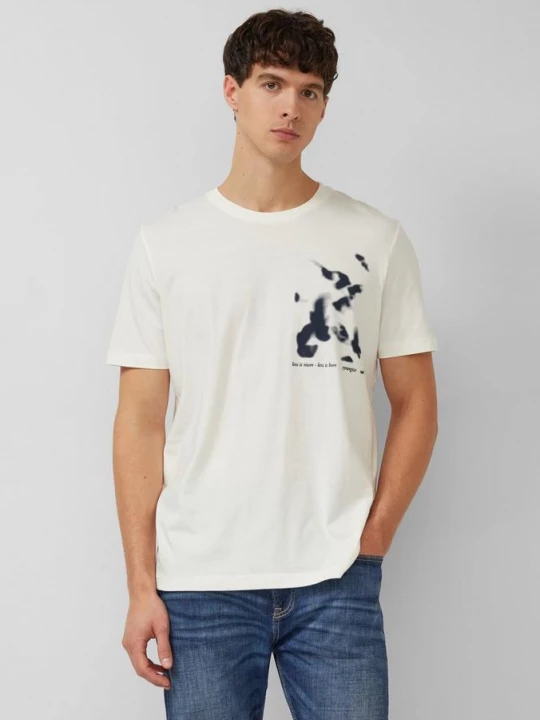 Foto van product T-shirt met artwork print s.Oliver crème