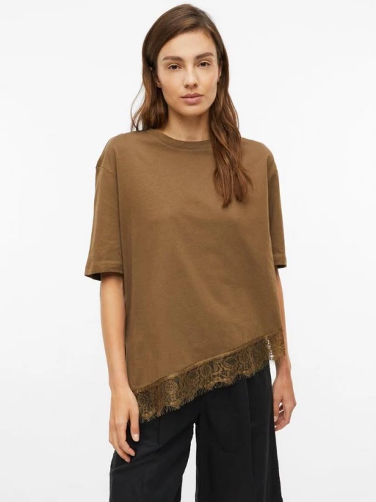 Foto van product T-shirt met asymmetrische kanten zoom s.Oliver bruin