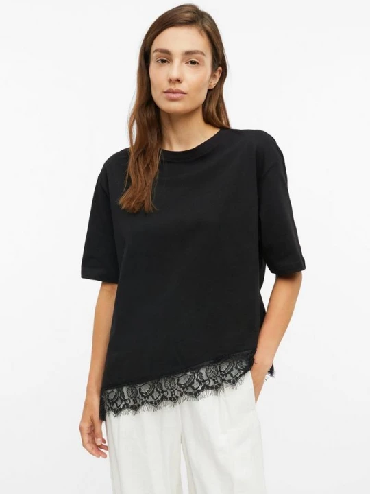Foto van product T-shirt met asymmetrische kanten zoom s.Oliver zwart