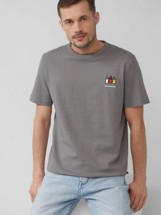 Foto van product T-shirt met barbecuemotief s.Oliver grijs