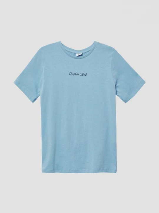 Foto van product T-shirt met borduursel en print op de achterkant s.Oliver blauw