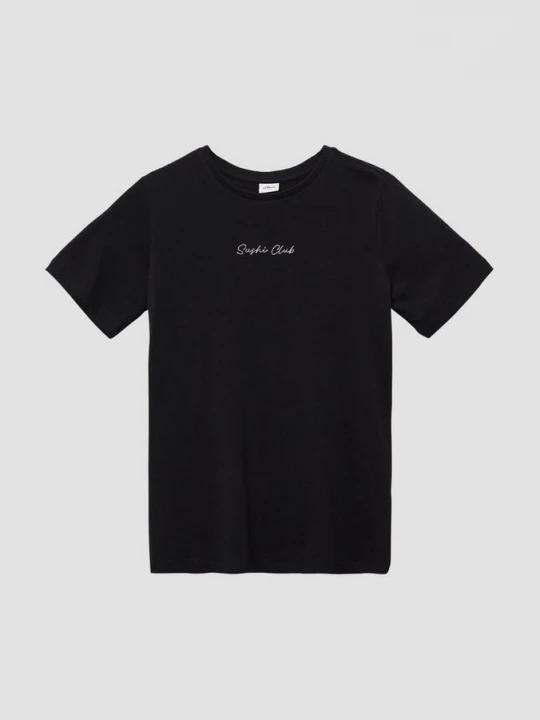 Foto van product T-shirt met borduursel en print op de achterkant s.Oliver zwart