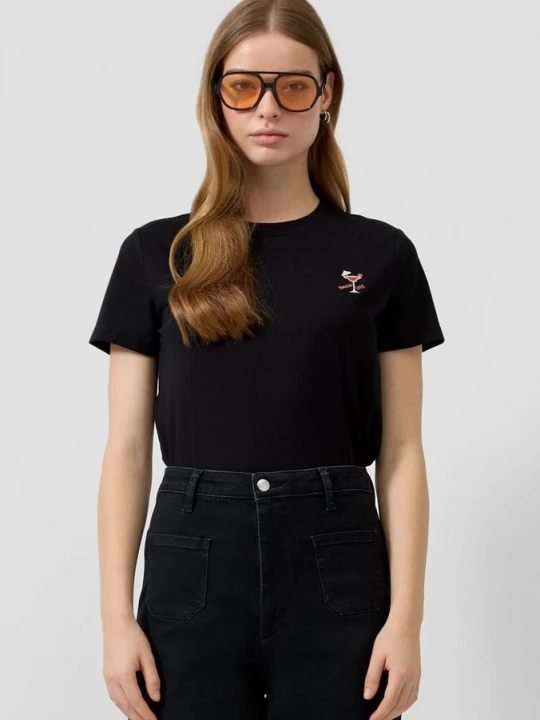 Foto van product T-shirt met borduursel QS zwart
