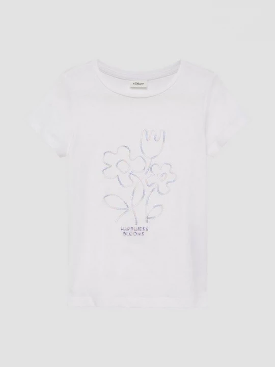 Foto van product T-shirt met borduursel s.Oliver wit