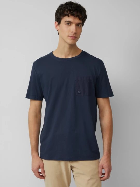 Foto van product T-shirt met borstzak en garment dye s.Oliver blauw