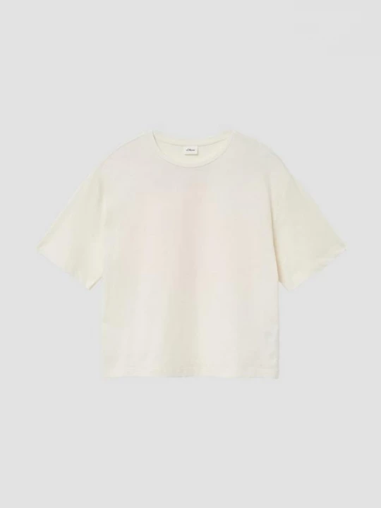 Foto van product T-shirt met boxy fit en print op de achterkant s.Oliver crème