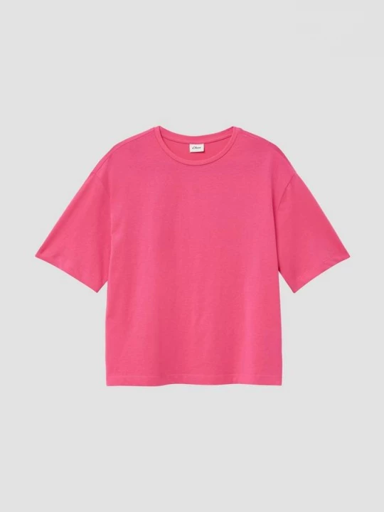 Foto van product T-shirt met boxy fit en print op de achterkant s.Oliver roze