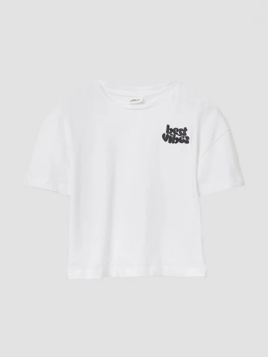 Foto van product T-shirt met boxy model en print op de voorkant s.Oliver wit