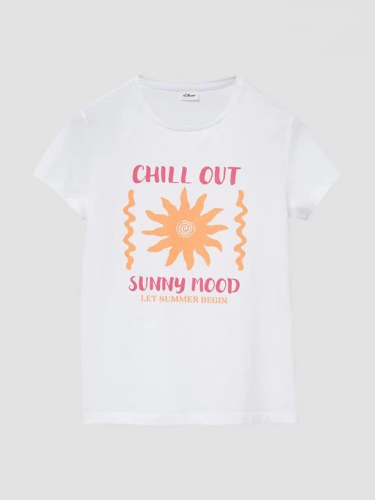 Foto van product T-shirt met een loose fit en print op de voorkant s.Oliver wit