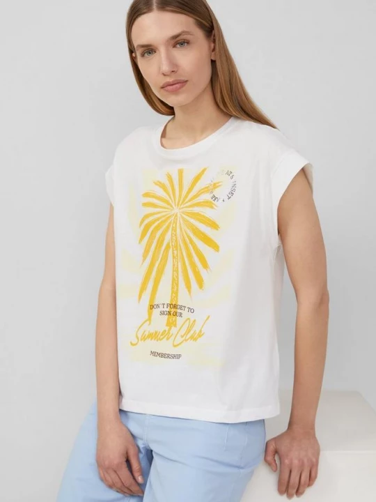 Foto van product T-shirt met een relaxed fit en folieprint s.Oliver wit