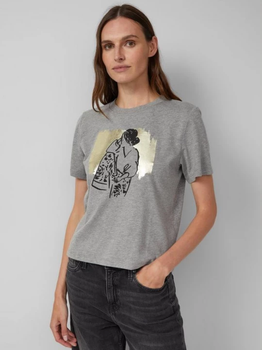 Foto van product T-shirt met folieprint s.Oliver grijs