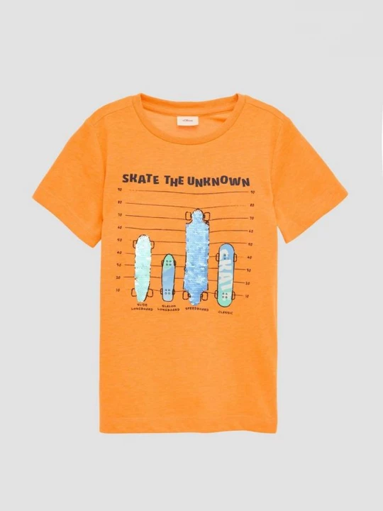 Foto van product T-shirt met frontprint en omkeerbare pailletten s.Oliver