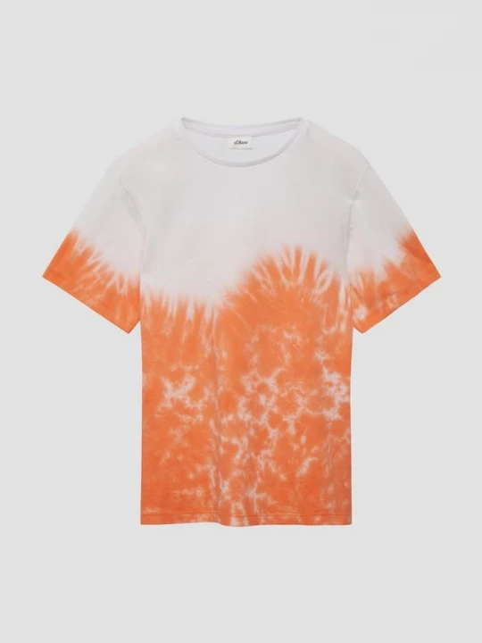 Foto van product T-shirt met gebatikt motief en oversized schouders s.Oliver