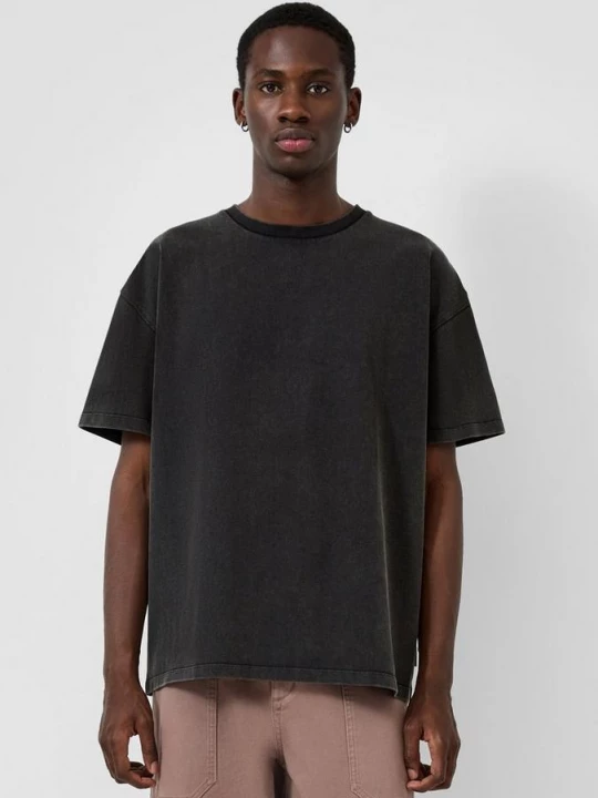 Foto van product T-shirt met gewassen opdruk QS zwart