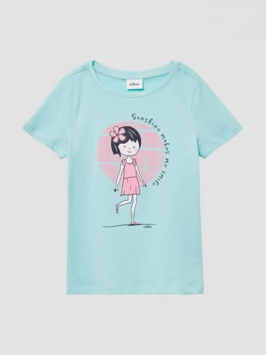 Foto van product T-shirt met glitterprint s.Oliver