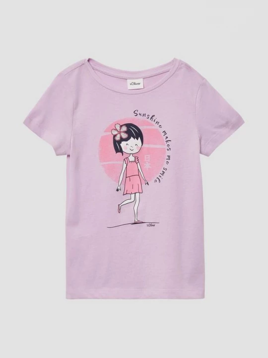 Foto van product T-shirt met glitterprint s.Oliver
