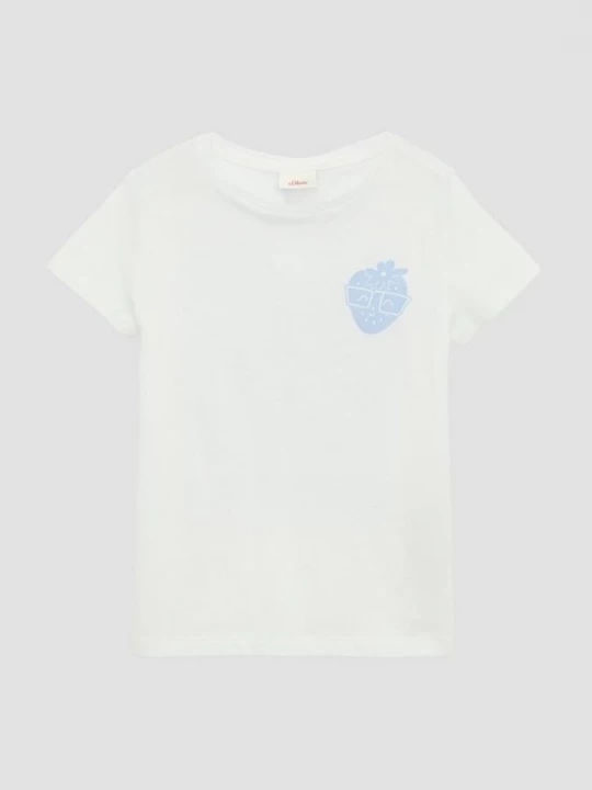 Foto van product T-shirt met glitterprint s.Oliver wit