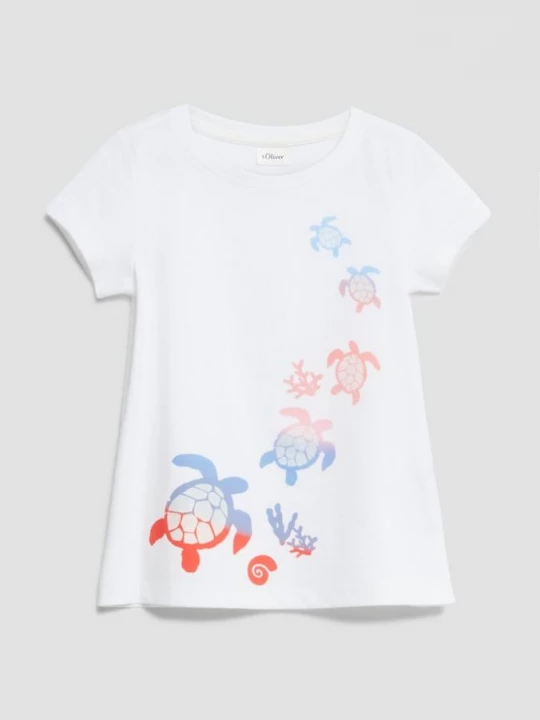 Foto van product T-shirt met glitterprint s.Oliver wit