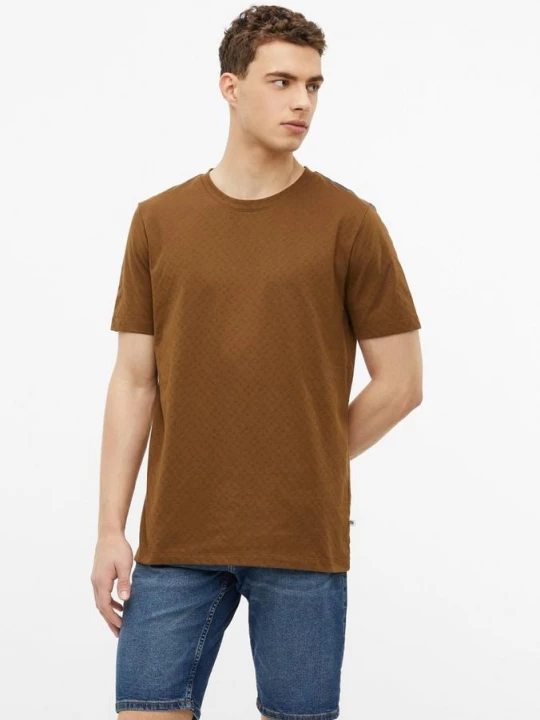 Foto van product T-shirt met jacquardstructuur s.Oliver bruin