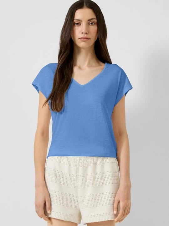 Foto van product T-shirt met kanten detail QS blauw