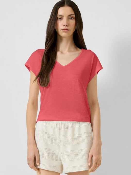 Foto van product T-shirt met kanten detail QS rood