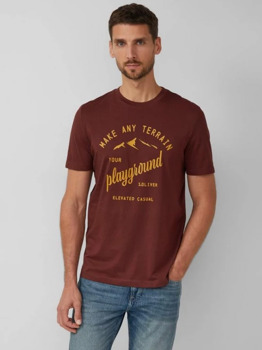 Foto van product T-shirt met katoenen voorprint s.Oliver rood