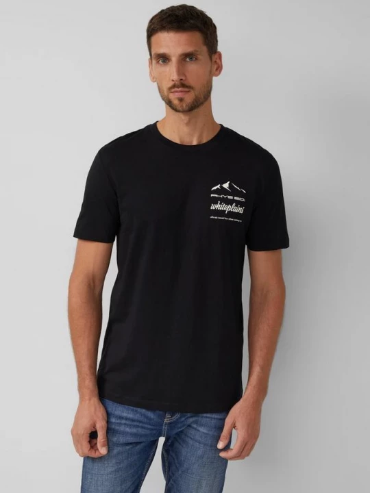 Foto van product T-shirt met katoenen voorprint s.Oliver zwart