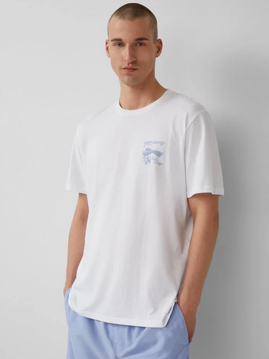 Foto van product T-shirt met kleine print QS wit