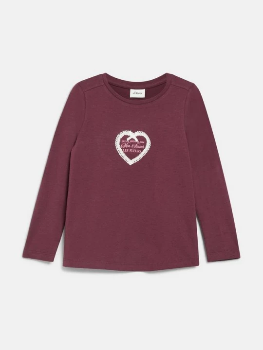 Foto van product T-shirt met lange mouwen en print in A-lijn s.Oliver rood