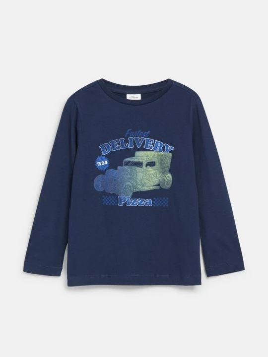 Foto van product T-shirt met lange mouwen en print s.Oliver blauw