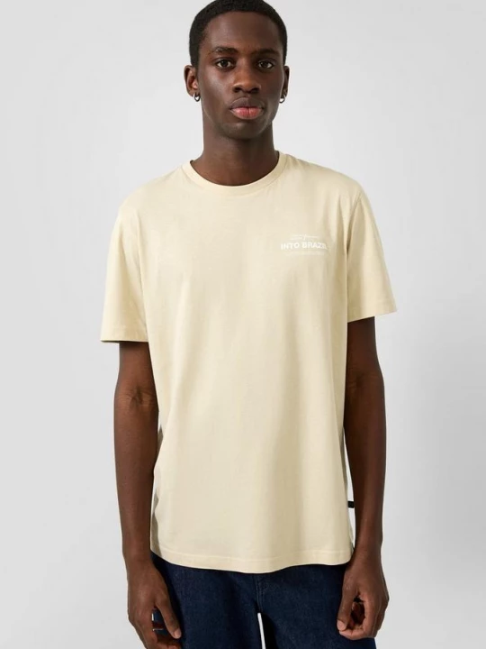 Foto van product T-shirt met letterprint QS beżowy
