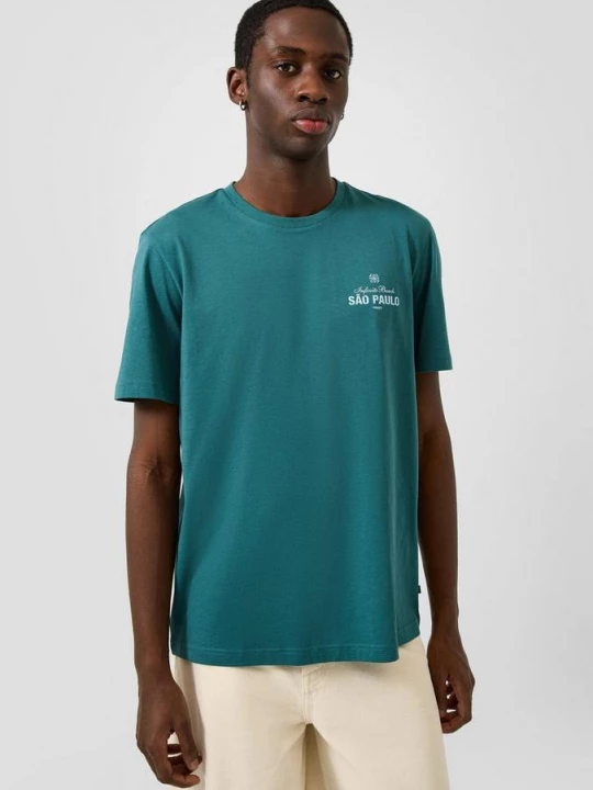 Foto van product T-shirt met letterprint QS petrol