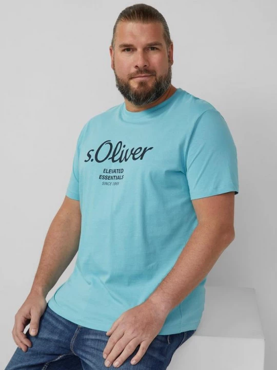 Foto van product T-shirt met logoprint s.Oliver blauw