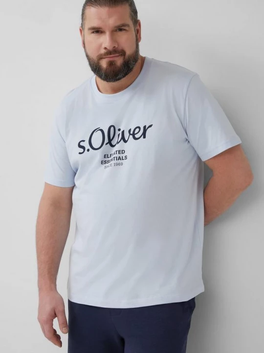 Foto van product T-shirt met logoprint s.Oliver blauw