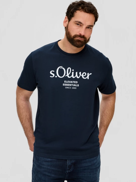 Foto van product T-shirt met logoprint s.Oliver blauw
