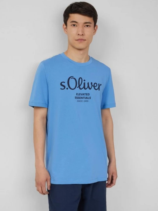 Foto van product T-shirt met logoprint s.Oliver blauw