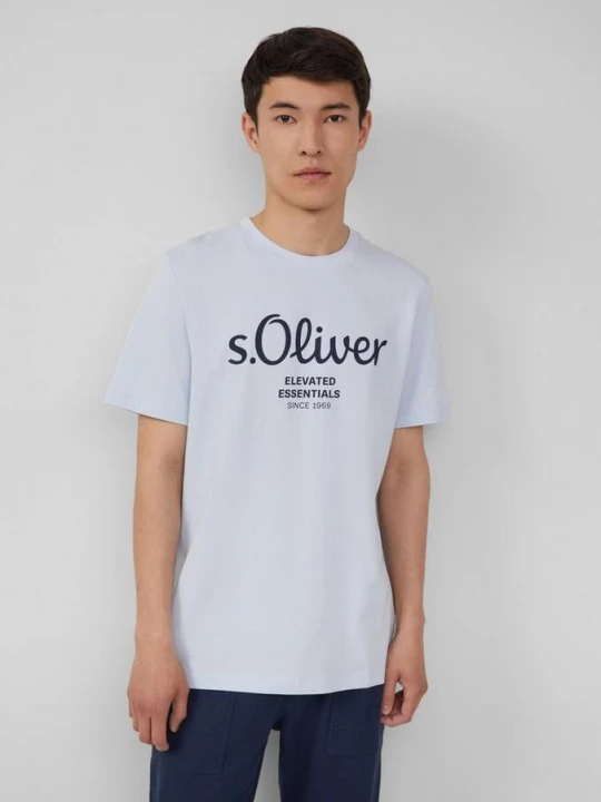 Foto van product T-shirt met logoprint s.Oliver blauw