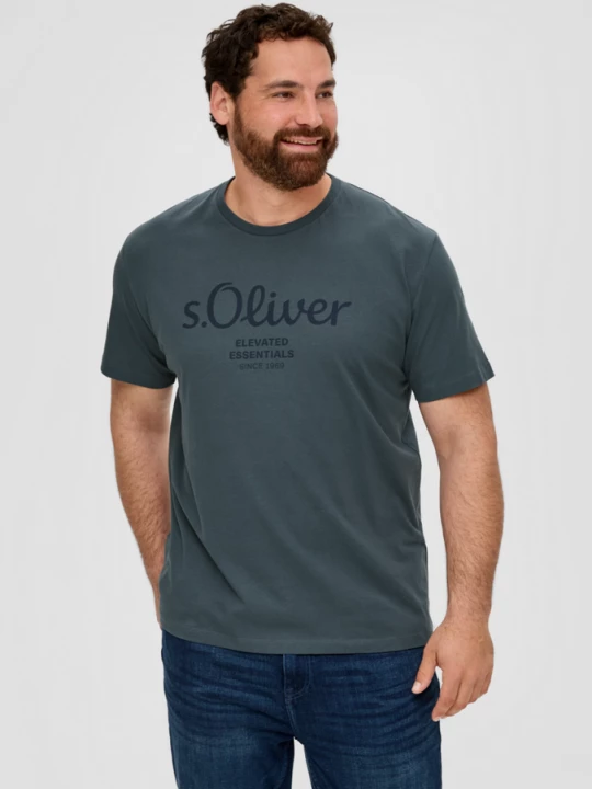 Foto van product T-shirt met logoprint s.Oliver grijs