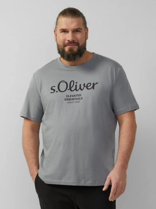 Foto van product T-shirt met logoprint s.Oliver grijs
