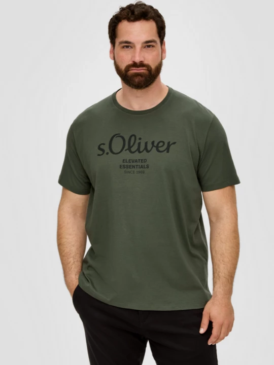 Foto van product T-shirt met logoprint s.Oliver olijfgroen