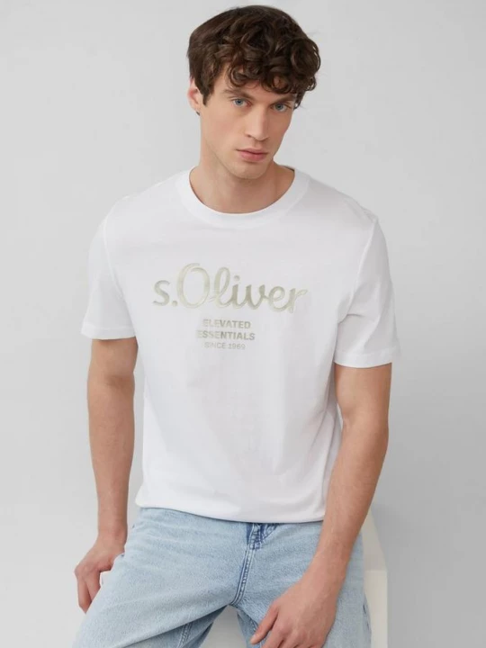 Foto van product T-shirt met logoprint s.Oliver wit